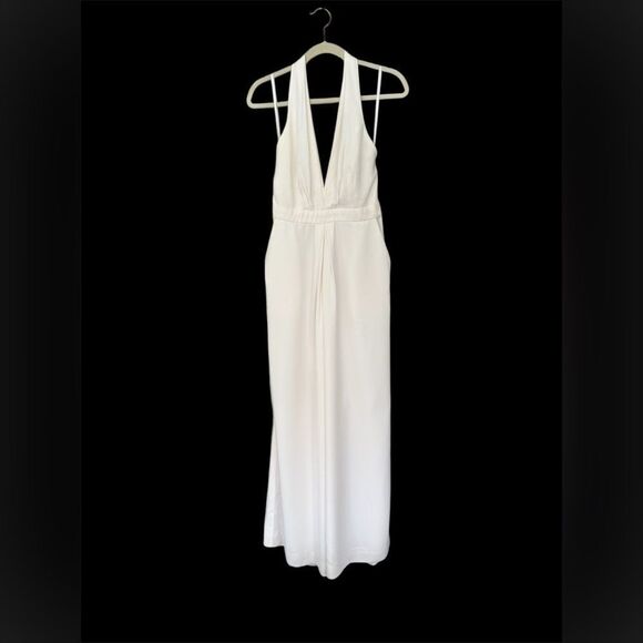 Jill Stuart Mara Halter Jumpsuit Ivory 6 EUC - Picture 9 of 10